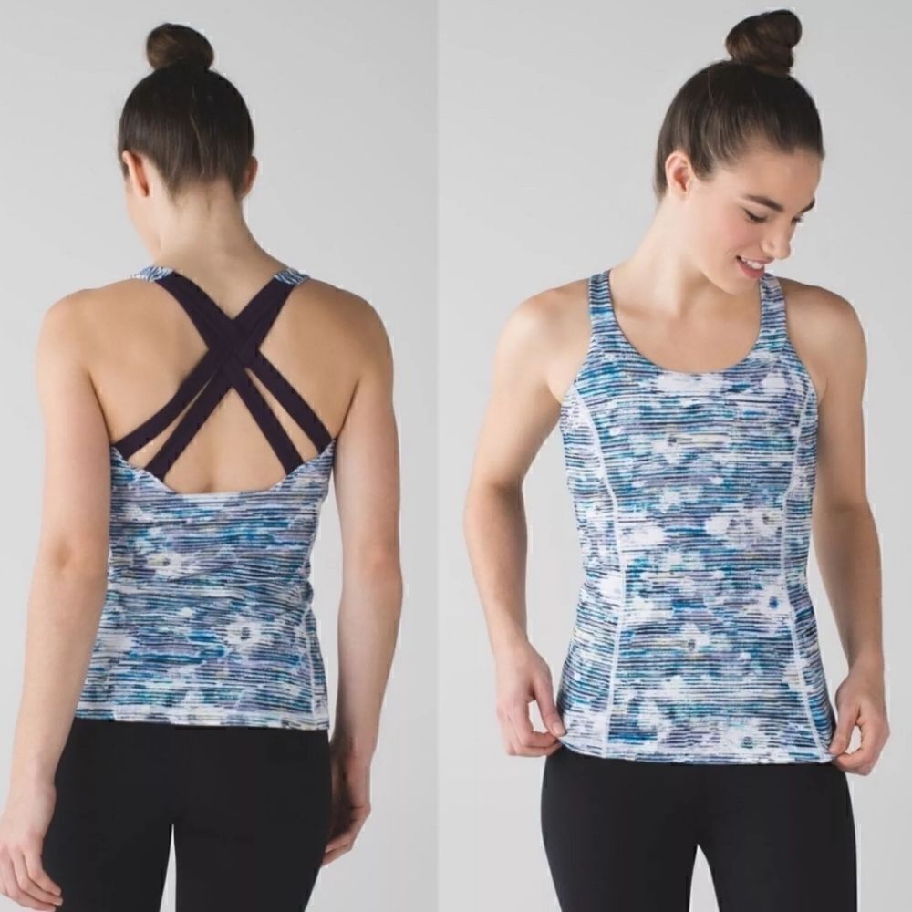 Lululemon Enhearten Tank Blurry Belle Multi Deep Zinfandel Blue White Purple | 8